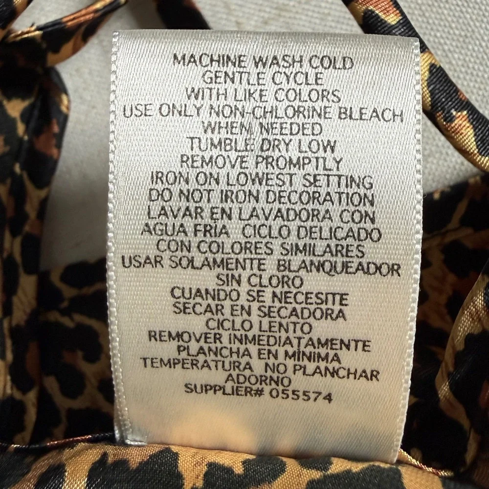 Vintage Sophia by Delicates 90s Leopard Satin Slip Dress Mob Wife Low Back Large - Picture 11 of 14